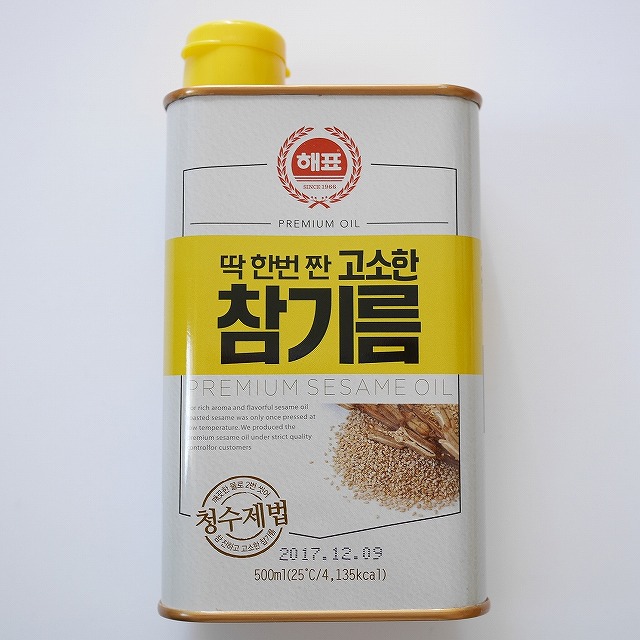 ヘピョ ゴマ油 ごま油 胡麻油 500ml 缶入り PLEMIUM SESAME OIL