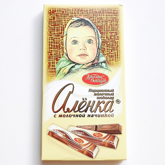 アリョンカ　ミルクフィリング入りチョコレートスティック　100g　с молочной начинкой