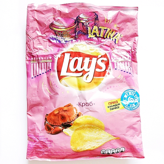 レイズ　Lay's　ポテトチップス　カニ味　краб　（小）