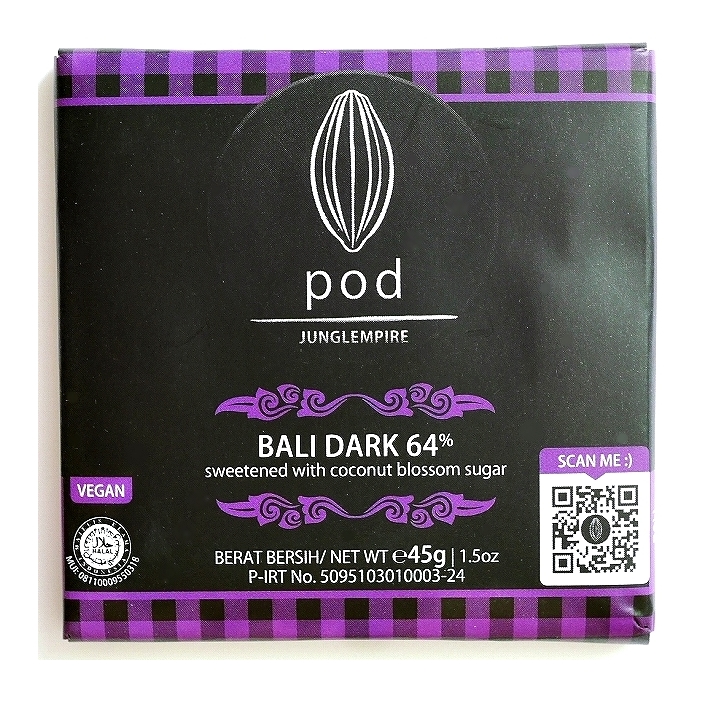 podチョコレート　バリダーク64%　ポッドチョコレート　BALI DARK 64% 45g 