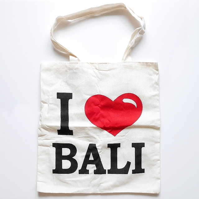 I LOVE BALI　アイラブバリ　トートバッグ　コットンエコバッグ　ハート　I♡ BALI