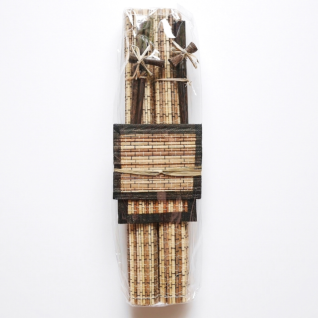 バンブーランチョンマット　コースター　箸　箸置き　4点セット×2　プレイスマット