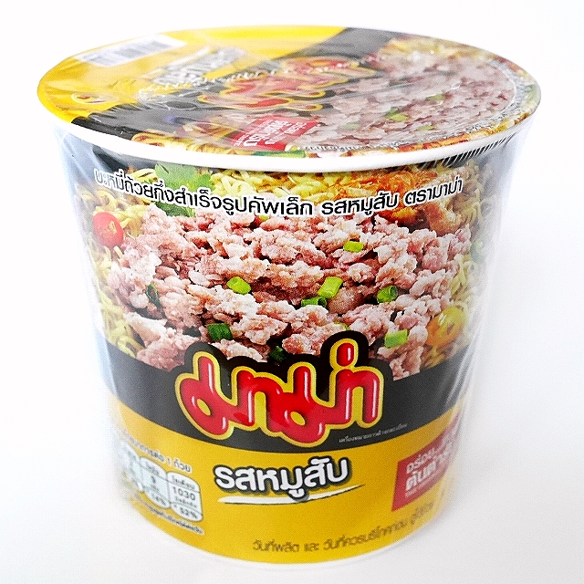 MAMA CUP LEK MINCED PORK　ママー　小さいインスタントカップ麺　ミンチポーク味　豚ミンチ 42g