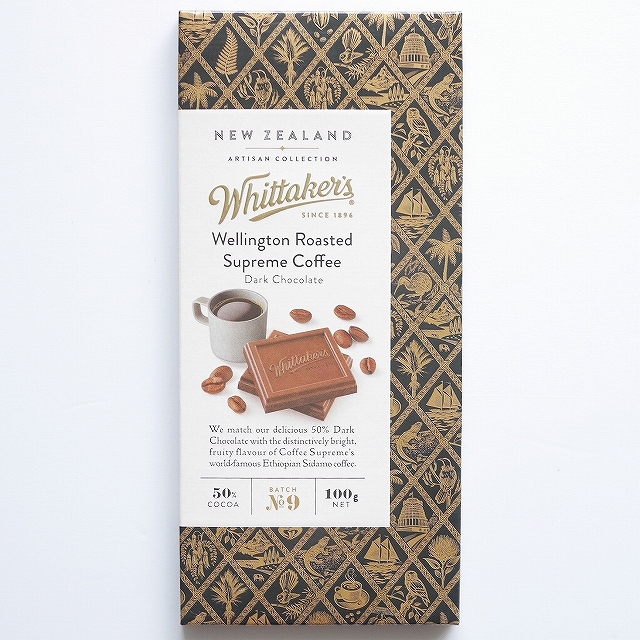 Whittaker's　ウィッタカー　ウェリントンローステッドスプリームコーヒーダークチョコレート　100g