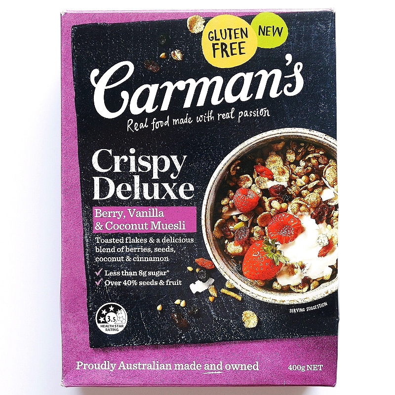 カーマンズ　クリスピーデラックスミューズリー　ベリー　バニラ　Carman's Crispy Deluxe Muesli