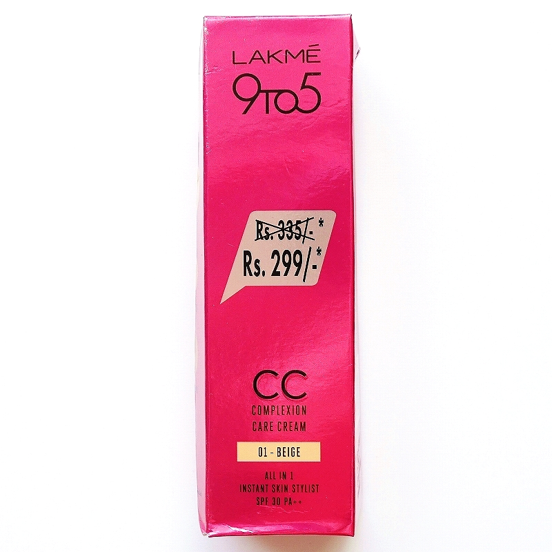 Lakme 9 to 5 CC Complexion Care Cream 01　ラクメ　CCクリーム　ベージュ