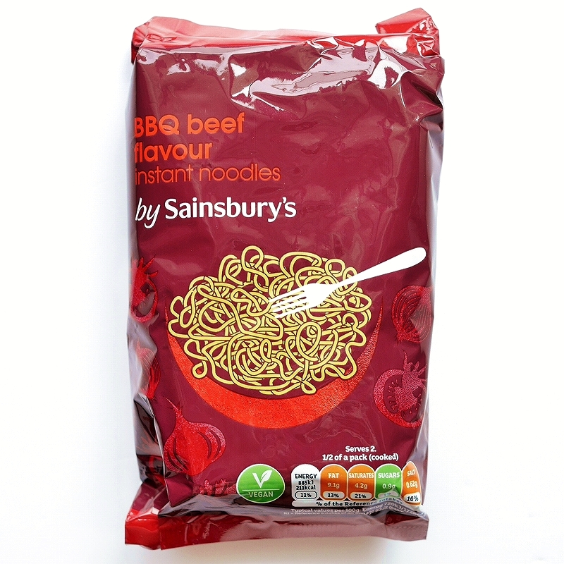 セインズベリーズ　バーベキュービーフフレーバーインスタントヌードル　Sainsbury's BBQ beef