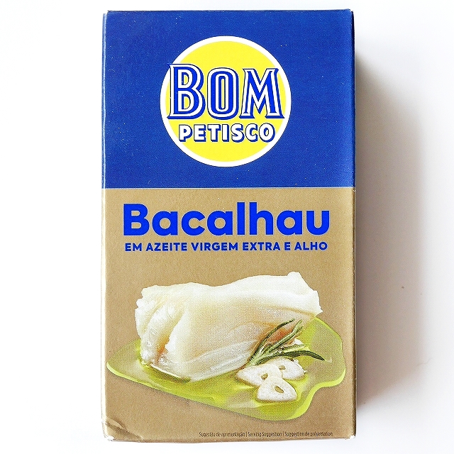 BOM PETISCO Bacalhau　バカリャウのガーリックオリーブオイル煮　タラの塩漬けの缶詰