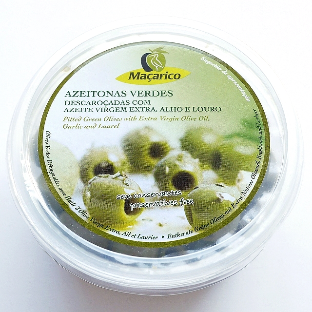Maçarico AZEITONAS VERDES　グリーンオリーブ　種なし　ガーリックとローリエ風味　Macarico