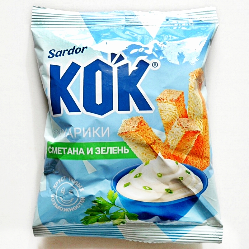 Sardor KOK СУХАРИКИ СМЕТАНА И ЗЕЛЕНЬ　スハリキ　ラスク　サワークリームとグリーン味