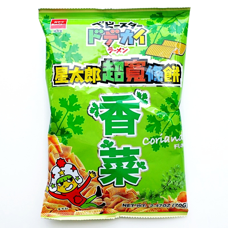 ベビースター　ドデカイラーメン　パクチー味　70g　星太郎超寬條餅　香菜口味