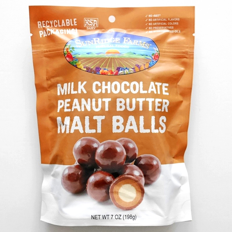 SUNRIDGE FARMS　サンリッジファームズ　ミルクチョコレートピーナッツバターモルトボール　malt balls