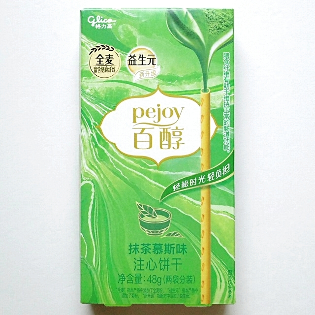 グリコ　glico　pejoy　百醇　抹茶慕斯味　注心饼干　抹茶ムース味　トッポ　48g 