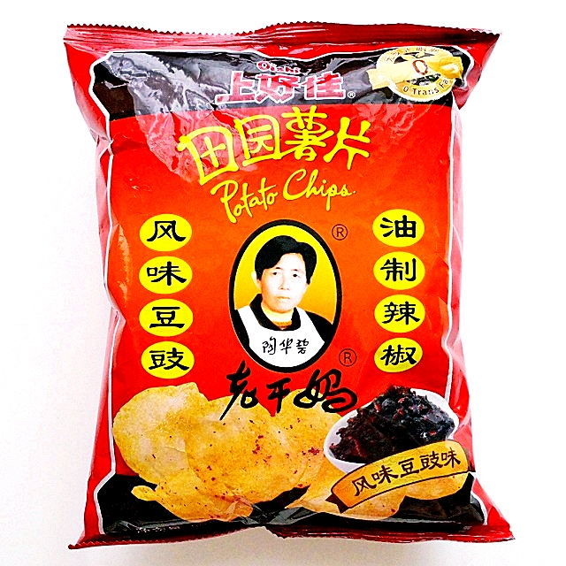 上好佳　老干妈　老干媽　ラオガンマ　ポテトチップス　油制辣椒　風味豆豉味　80g