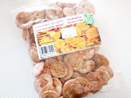シェムリアップリバーマーケット バナナチップス SIEM REAP RIVER MARKET 100gの口コミ
