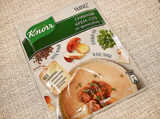 クノール　フランス　マッシュルームクリームスープ　3人分　Knorr　FRANCE　ГРИБНОЙ КРЕМ-СУПの口コミ