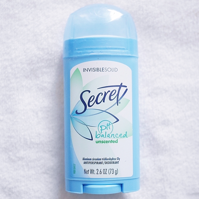 シークレット　デオドラントスティック　制汗剤　無香料　Secret unscented INVISIBLE SOLIDの口コミ