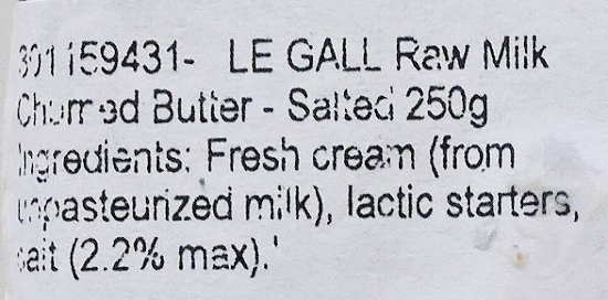 Le Gall GRAND CRU DEMI-SEL　ルガール　生バター　有塩　グランクリュ　250gの口コミ
