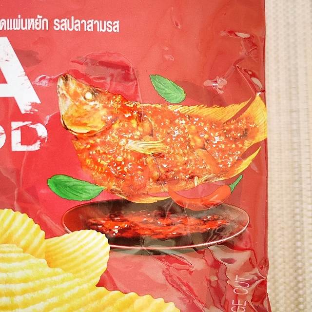 Tasto PLA SAM ROD　プラーサムロット味　魚のタイ風甘酢ソースがけ　揚げ魚の甘酢ソース　ポテトチップスの口コミ