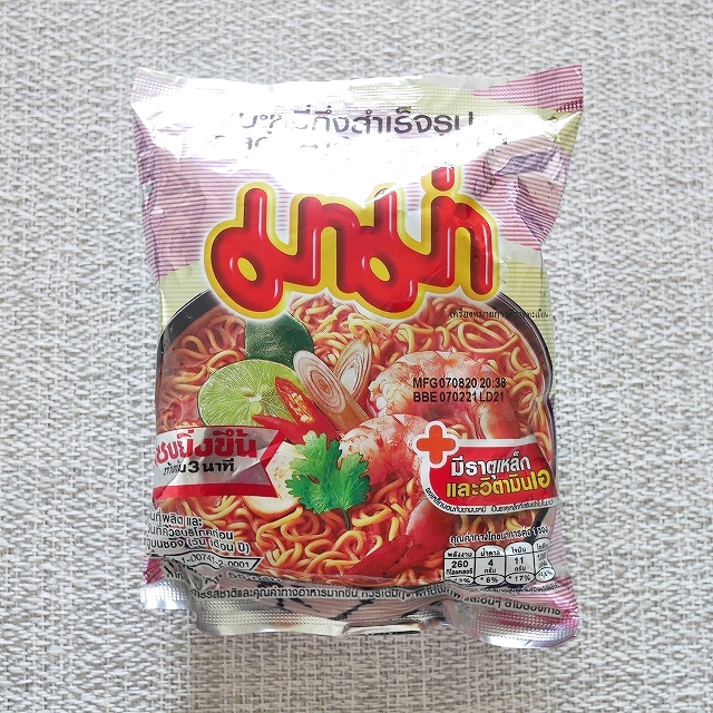 MAMA SHRIMP TOM YUM　ママー　インスタントトムヤムラーメン　トムヤムクンナームサイヌードルの口コミ