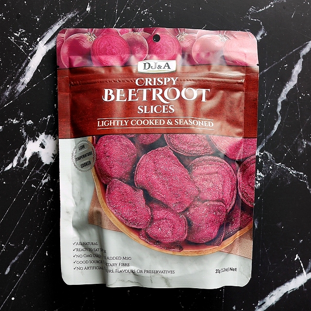 DJ&A CRISPY BEETROOT SLICES　クリスピービートルートスライス　ビーツチップス　35gの口コミ