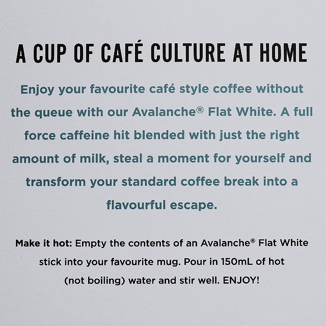 AVALANCHE　インスタントフラットホワイト　10本入り　FLAT WHITEの口コミ