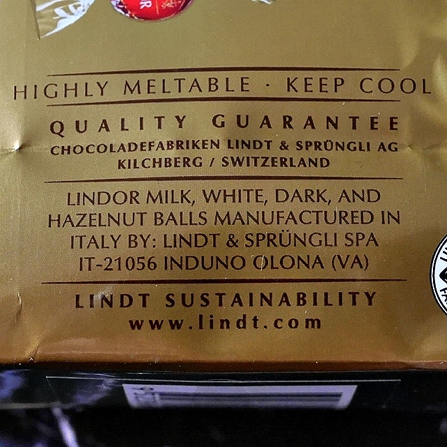 リンツ　リンドール　アソート　Lindt LINDOR ASSORTED 125gの口コミ