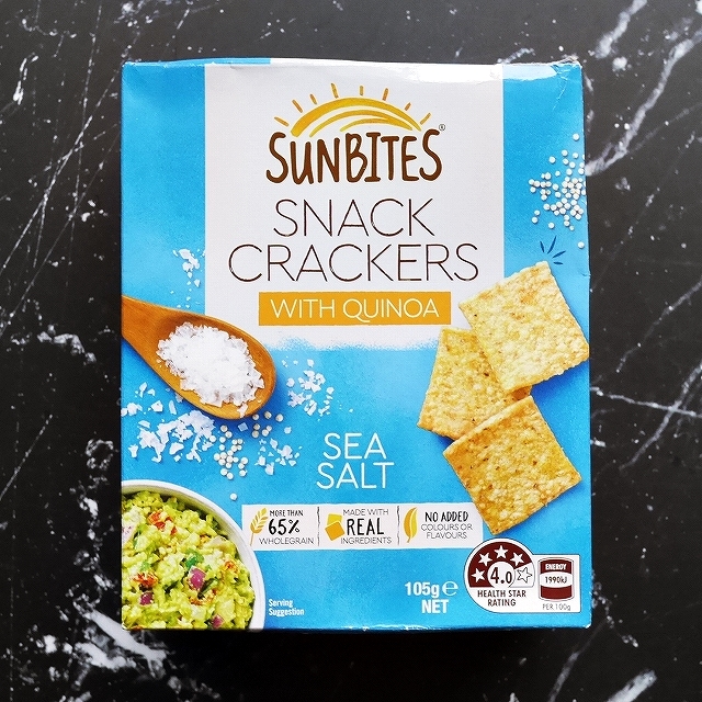 サンバイツ　スナッククラッカーキヌア　シーソルト　SUNBITES SNACK CRACKERS WITH QUINOAの口コミ