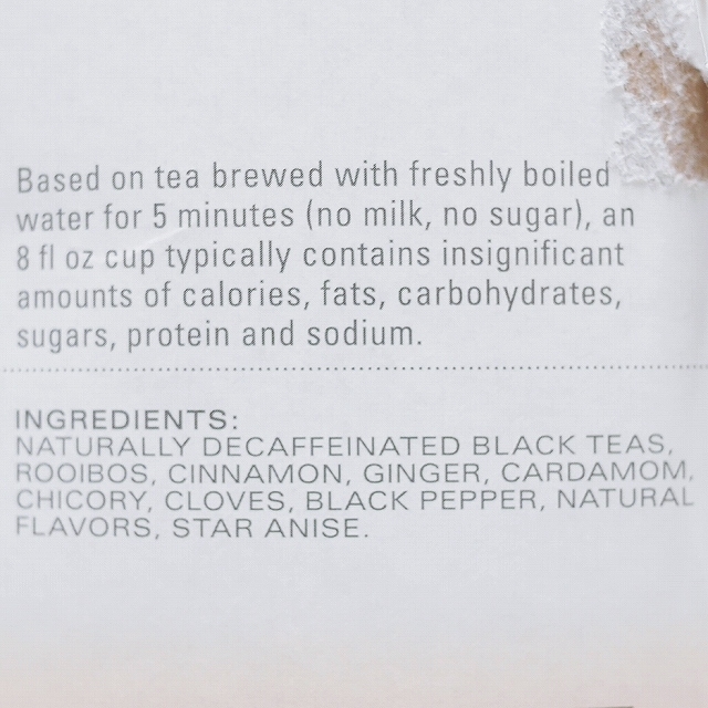 タゾティー　デカフェチャイ　ブラックティー　ティーバッグ　20袋入り　TAZO DECAF CHAIの口コミ