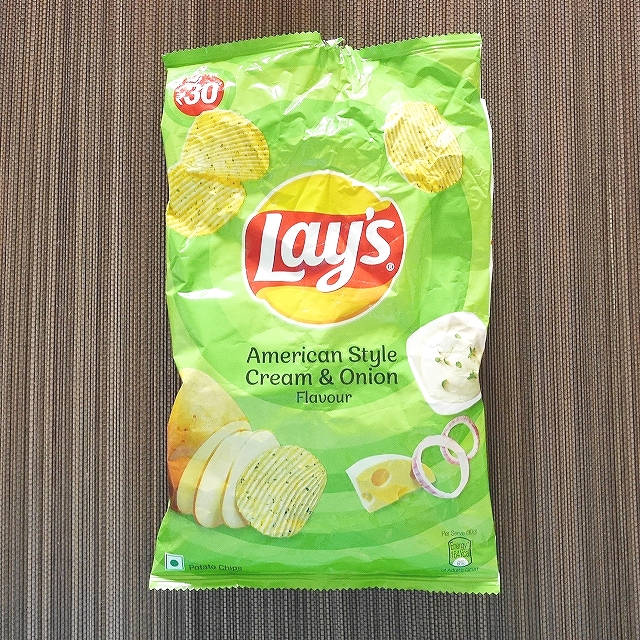 Lay's Cream & Onion　レイズ　ポテトチップス　アメリカンスタイルクリーム＆オニオン　78gの口コミ