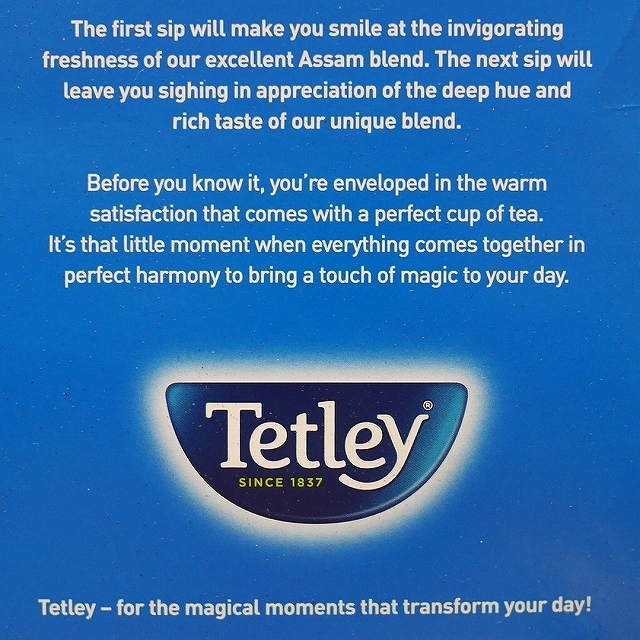 テトリー　オリジナル　紅茶　ティーバッグ100袋　Tetley Origialの口コミ