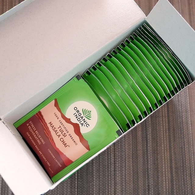 オーガニックインディア　トゥルシーマサラチャイ　25袋　ORGANIC INDIA TULSI MASALA CHAIの口コミ