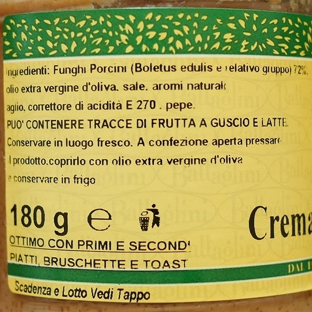Battaglini Crema Funghi Porcini 180g　ポルチーニ茸のクリームソースの口コミ
