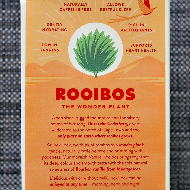 チックタック　バニラルイボスティー　40ティーバッグ　TICK TOCK VANILLA ROOIBOS TEAの口コミ