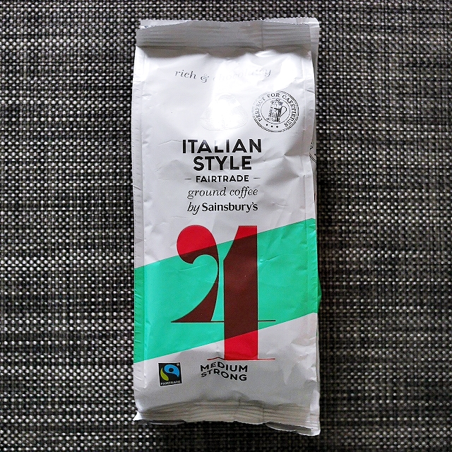 セインズベリーズ　イタリアンスタイルコーヒー　ミディアムストロング　強さ4　Sainsbury's  227gの口コミ