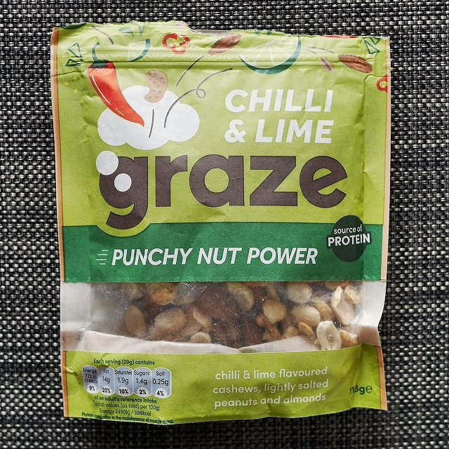 グレーズ　パンチーナッツパワー　プロテイン　チリ＆ライム　graze PUNCHY NUT POWERの口コミ