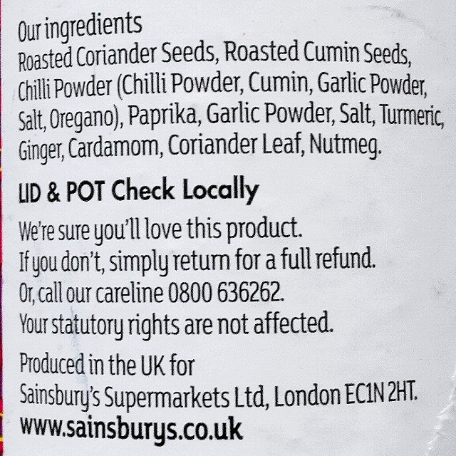 セインズベリーズ　ティッカカレーパウダー　Sainsbury's TIKKA CURRY POWDER 90gの口コミ