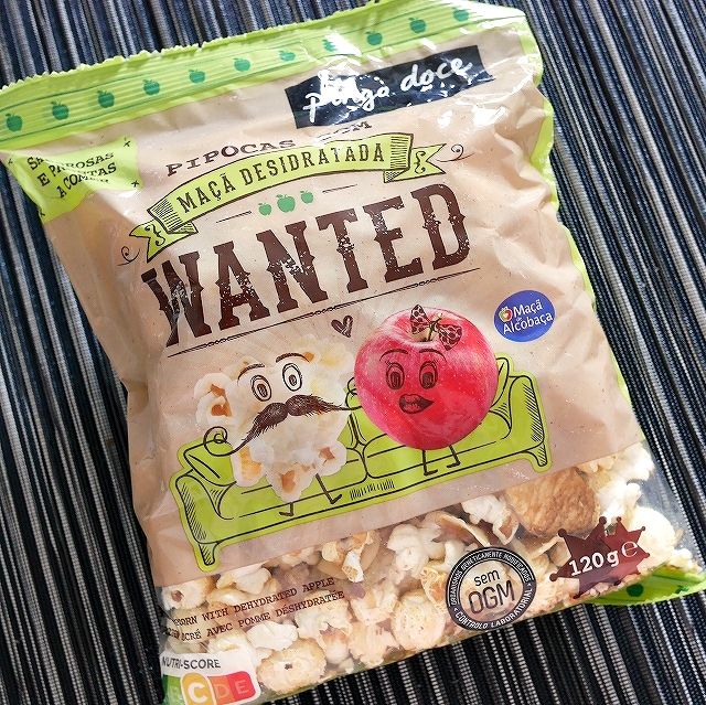 pingo doce Pipocas com Maçã Desidratada　ドライアップル入りポップコーンの口コミ