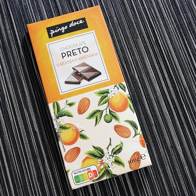 pingo doce PRETO Laranja e Amêndoas　ダークチョコレート　オレンジとアーモンド入りの口コミ
