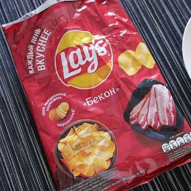 レイズ　ポテトチップス　ベーコン味　Lay's Бекон 70gの口コミ