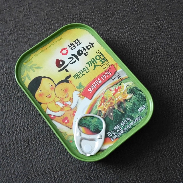 センピョ　エゴマの葉キムチ缶詰　甘口　しょうゆ漬け味　醤油味の口コミ
