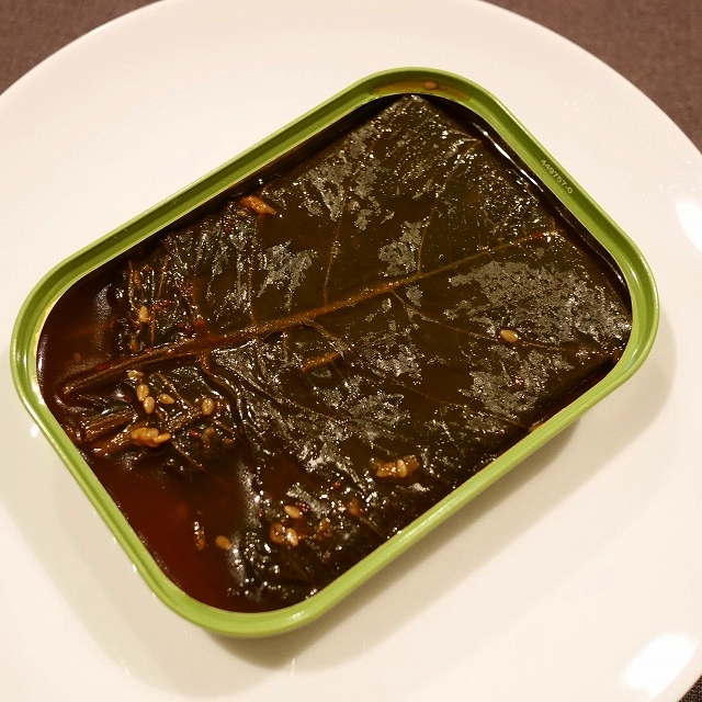 センピョ　エゴマの葉キムチ缶詰　甘口　しょうゆ漬け味　醤油味の口コミ