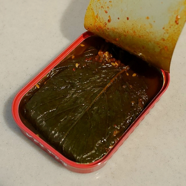 センピョ　エゴマの葉キムチ缶詰　辛口　ヤンニョム漬けの口コミ