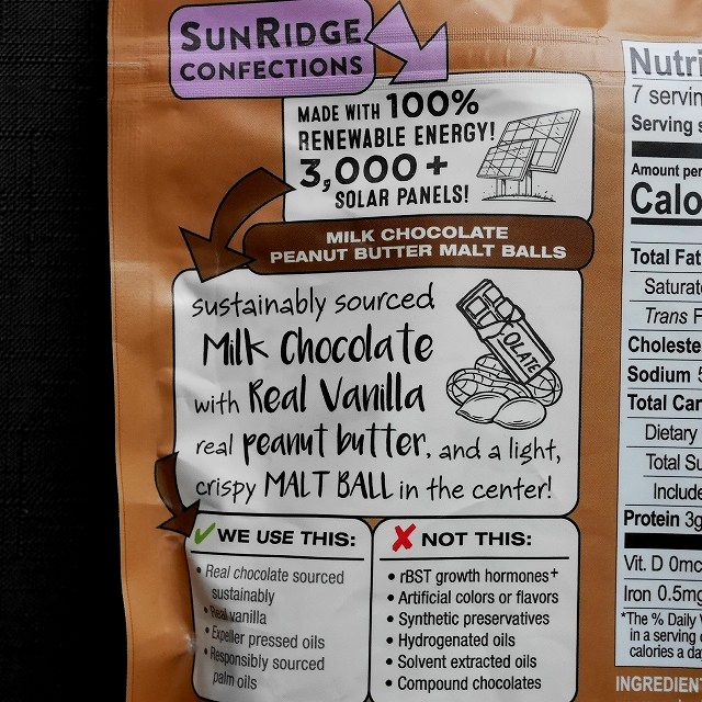SUNRIDGE FARMS　サンリッジファームズ　ミルクチョコレートピーナッツバターモルトボール　malt ballsの口コミ