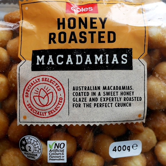 コールズ　ハニーローストマカダミアナッツ　400g　coles HONEY ROASTED MACADAMIASの口コミ