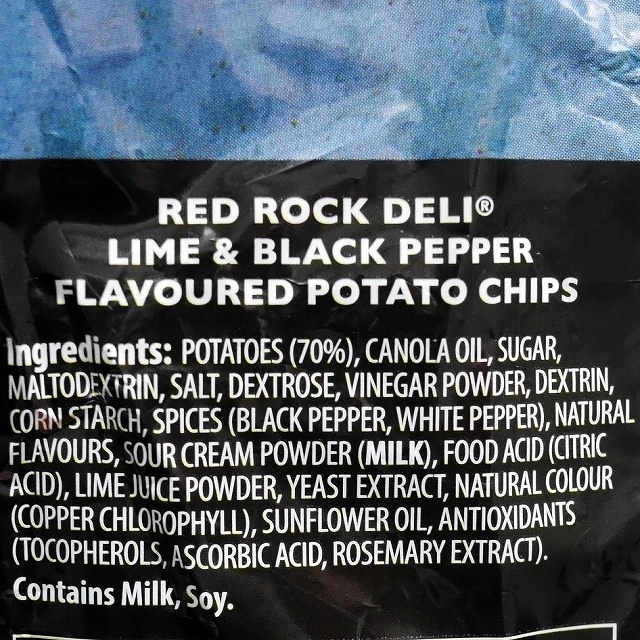 レッドロックデリ　ライム＆ブラックペッパー　ポテトチップス　RED ROCK DELIの口コミ